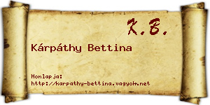 Kárpáthy Bettina névjegykártya
